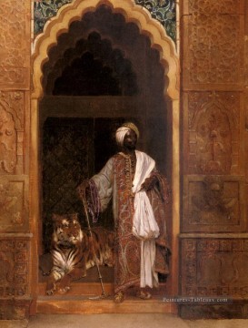 La garde du palais Arabian peintre Rudolf Ernst Peinture à l'huile